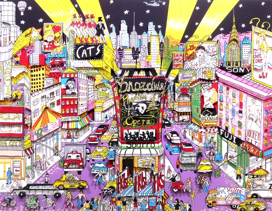 チャールズ・ファジーノの絵画作品　タイトルは、Night on Broadway
